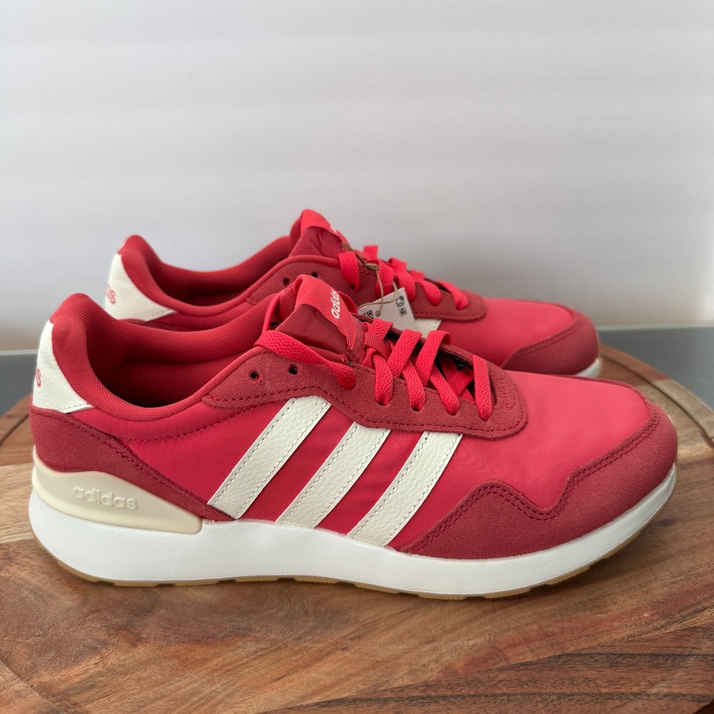 Adidas Run 60s 4.0 Mens Sneakers Red White Gum JP5973 Size 8.5 NEW